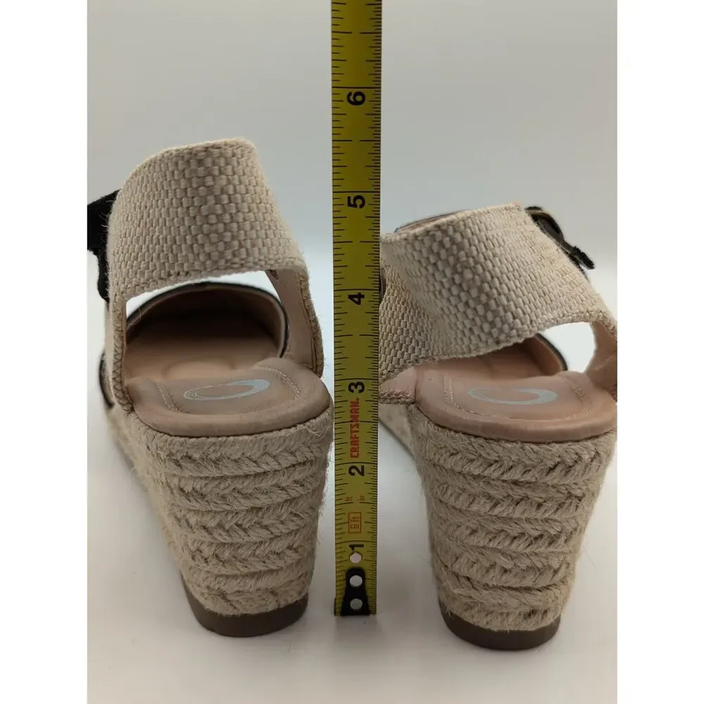Comfort Journey Ashlyn Crossover Toe Espadrille Wedge Heel Size 8.5